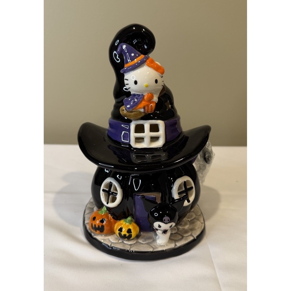 Hello Kitty and‎ Kuromi Halloween House Blue Sky Tealight Candle Holder 2024 NEW